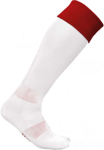 PA0300 hosszú szárú sportzokni kontrasztos színű felsö résszel Proact, White/Sporty Red-27/30