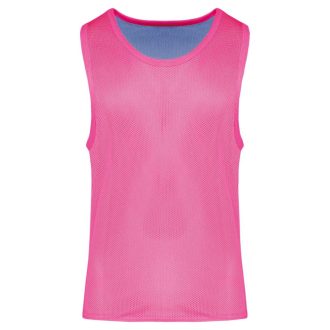   PA042 kifordítható, eltérő színű ujjatlan sportpóló Proact, Fluorescent  Pink/Sporty Sky Blue-S/M