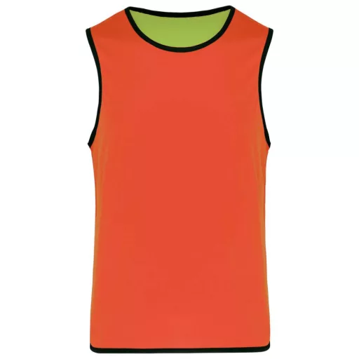 PA046 gyerek ujjatlan kifordítható sportpóló Proact, Lime/Spicy Orange-10/14