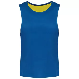   PA048 két rétgű, eltérő színű gyerek ujjatlan kifordítható sportpóló Proact, Fluorescent Yellow/Sporty Royal Blue-6/10