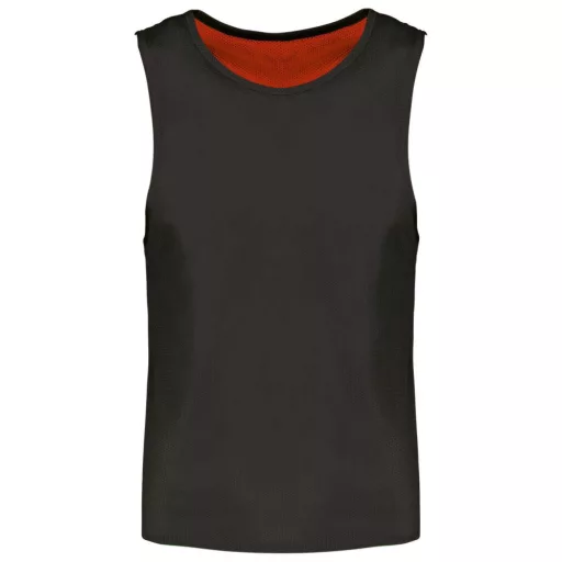 PA048 két rétgű, eltérő színű gyerek ujjatlan kifordítható sportpóló Proact, Spicy Orange/Black-10/14