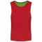 PA048 két rétgű, eltérő színű gyerek ujjatlan kifordítható sportpóló Proact, Sporty Red/Fluorescent Green-10/14