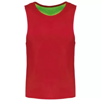   PA048 két rétgű, eltérő színű gyerek ujjatlan kifordítható sportpóló Proact, Sporty Red/Fluorescent Green-6/10