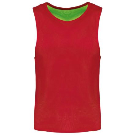 PA048 két rétgű, eltérő színű gyerek ujjatlan kifordítható sportpóló Proact, Sporty Red/Fluorescent Green-6/10