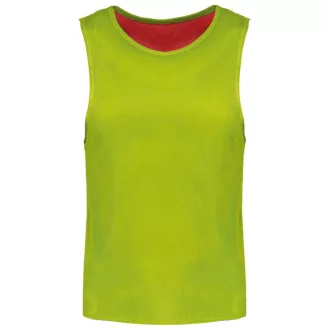   PA048 két rétgű, eltérő színű gyerek ujjatlan kifordítható sportpóló Proact, Sporty Red/Fluorescent Green-6/10