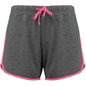   PA1021 pamut Női sport rövidnadrág Proact, Grey Heather/Fluorescent Pink-XS