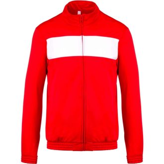   PA347 unisex tréning felső elől cipzáras Proact, Sporty Red/White-L