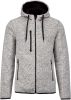 PA365 kapucnis cipzáras vastag férfi pulóver bolyhos belsővel Proact, Light Grey Mélange-2XL