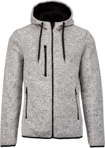 PA365 kapucnis cipzáras vastag férfi pulóver bolyhos belsővel Proact, Light Grey Mélange-2XL