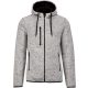 PA365 kapucnis cipzáras vastag férfi pulóver bolyhos belsővel Proact, Light Grey Mélange-2XL
