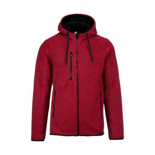 PA365 kapucnis cipzáras vastag férfi pulóver bolyhos belsővel Proact, Red Melange-3XL