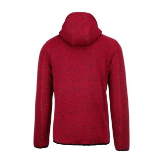   PA365 kapucnis cipzáras vastag férfi pulóver bolyhos belsővel Proact, Red Melange-S