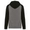 PA369 kétszínű raglán ujjú kapucnis pulóver Proact, Grey Heather/Black-M