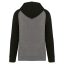PA369 kétszínű raglán ujjú kapucnis pulóver Proact, Grey Heather/Black-M