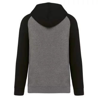   PA369 kétszínű raglán ujjú kapucnis pulóver Proact, Grey Heather/Black-S