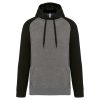 PA369 kétszínű raglán ujjú kapucnis pulóver Proact, Grey Heather/Black-XS