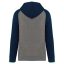 PA369 kétszínű raglán ujjú kapucnis pulóver Proact, Grey Heather/Sporty Navy-M