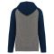 PA369 kétszínű raglán ujjú kapucnis pulóver Proact, Grey Heather/Sporty Navy-S