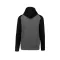PA370 gyerek kapucnis pulóver, kétszínű raglán ujjú Proact, Grey Heather/Black-12/14