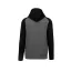 PA370 gyerek kapucnis pulóver, kétszínű raglán ujjú Proact, Grey Heather/Black-12/14