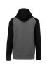 PA370 gyerek kapucnis pulóver, kétszínű raglán ujjú Proact, Grey Heather/Black-6/8