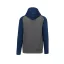 PA370 gyerek kapucnis pulóver, kétszínű raglán ujjú Proact, Grey Heather/Sporty Navy-12/14
