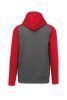 PA370 gyerek kapucnis pulóver, kétszínű raglán ujjú Proact, Grey Heather/Sporty Red-10/12