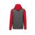 PA370 gyerek kapucnis pulóver, kétszínű raglán ujjú Proact, Grey Heather/Sporty Red-10/12