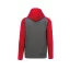 PA370 gyerek kapucnis pulóver, kétszínű raglán ujjú Proact, Grey Heather/Sporty Red-6/8