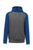 PA370 gyerek kapucnis pulóver, kétszínű raglán ujjú Proact, Grey Heather/Sporty Royal Blue-10/12