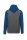 PA370 gyerek kapucnis pulóver, kétszínű raglán ujjú Proact, Grey Heather/Sporty Royal Blue-6/8
