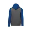 PA370 gyerek kapucnis pulóver, kétszínű raglán ujjú Proact, Grey Heather/Sporty Royal Blue-6/8