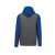 PA370 gyerek kapucnis pulóver, kétszínű raglán ujjú Proact, Grey Heather/Sporty Royal Blue-8/10
