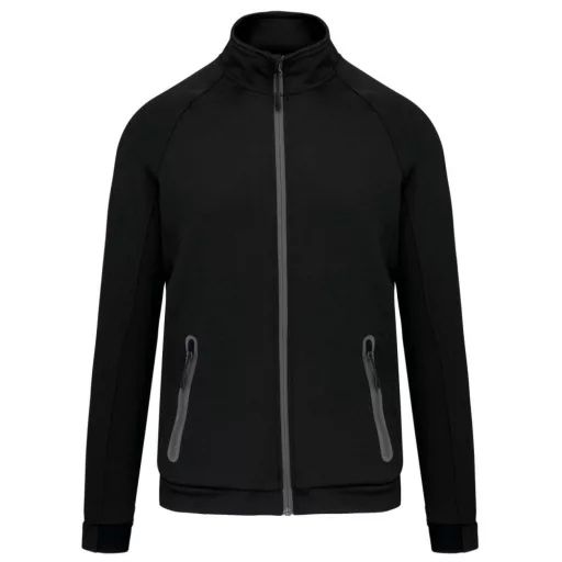 PA378 cipzáras magas nyakú férfi vastag sztreccs pulóver Proact, Black-3XL