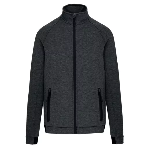 PA378 cipzáras magas nyakú férfi vastag sztreccs pulóver Proact, Deep Grey Heather-L