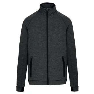   PA378 cipzáras magas nyakú férfi vastag sztreccs pulóver Proact, Deep Grey Heather-XS