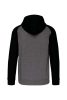PA380 kétszínű cipzáras kapucnis kapucnis pulóver Proact, Grey Heather/Black-XS