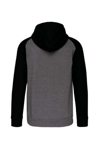 PA380 kétszínű cipzáras kapucnis kapucnis pulóver Proact, Grey Heather/Black-XS