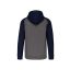 PA380 kétszínű cipzáras kapucnis kapucnis pulóver Proact, Grey Heather/Sporty Navy-M