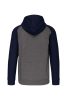 PA380 kétszínű cipzáras kapucnis kapucnis pulóver Proact, Grey Heather/Sporty Navy-XS