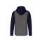 PA380 kétszínű cipzáras kapucnis kapucnis pulóver Proact, Grey Heather/Sporty Navy-XS