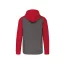 PA380 kétszínű cipzáras kapucnis kapucnis pulóver Proact, Grey Heather/Sporty Red-2XL