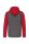 PA380 kétszínű cipzáras kapucnis kapucnis pulóver Proact, Grey Heather/Sporty Red-XS