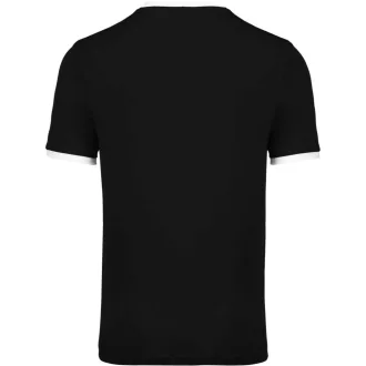   PA4000 rövid ujjú V-nyakú férfi sportpóló, kontrasztos betéttel Proact, Black/White-S