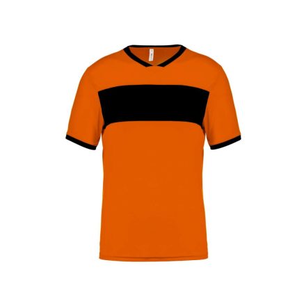 PA4000 rövid ujjú V-nyakú férfi sportpóló, kontrasztos betéttel Proact, Orange/Black-XL