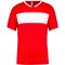 PA4000 rövid ujjú V-nyakú férfi sportpóló, kontrasztos betéttel Proact, Sporty Red/White-2XL
