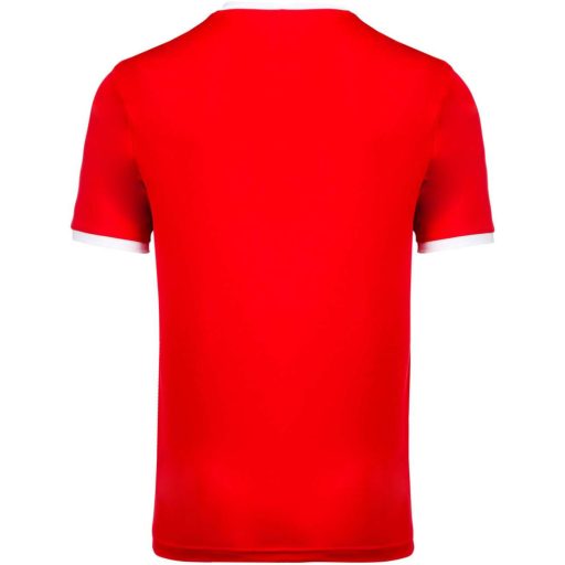 PA4000 rövid ujjú V-nyakú férfi sportpóló, kontrasztos betéttel Proact, Sporty Red/White-2XL