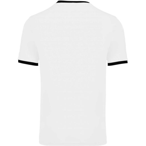 PA4000 rövid ujjú V-nyakú férfi sportpóló, kontrasztos betéttel Proact, White/Black-2XL