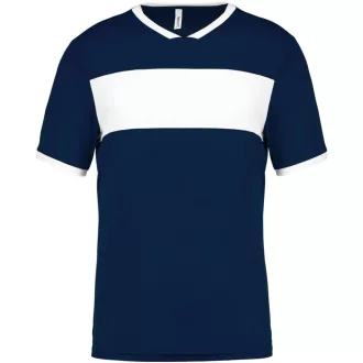   PA4001 rövid ujjú V-nyakú gyerek sportpóló, kontrasztos betéttel Proact, Sporty Navy/White-4/6