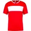 PA4001 rövid ujjú V-nyakú gyerek sportpóló, kontrasztos betéttel Proact, Sporty Red/White-4/6